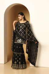 Blooming Garden Sequin Sharara Set – Bridal & Festive Ready