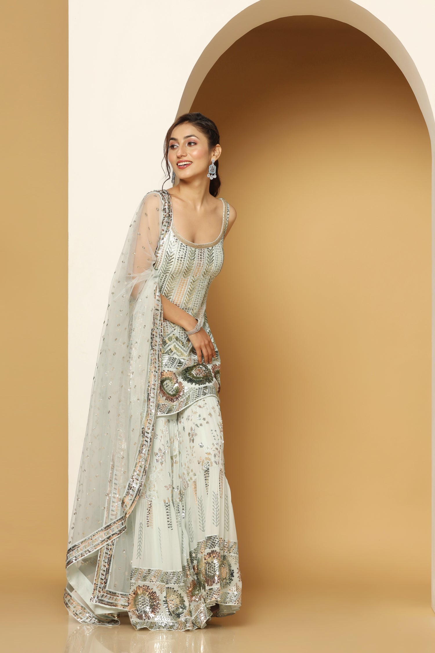 Sequin Shirt with Sharara – Festive Indian Ethnic Wear
