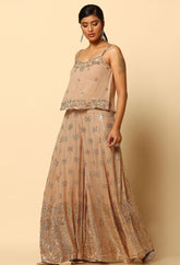 Champagne Color Sharara with Stylish Designer Top