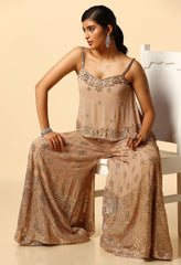 Champagne Color Sharara with Stylish Designer Top