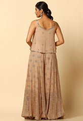 Champagne Color Sharara with Stylish Designer Top