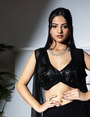 Black Long Jacket Dress – Indo Western Ethnic Outfit