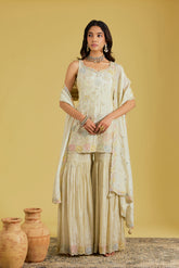 Floral Resham Embellished Garara Set