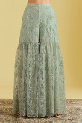 Pista Tissue Embroidered Gharara Set