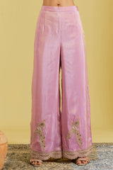 Pink Tissue Embroidered Gharara Set