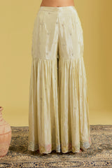Resham Floral Jaal Embellished Shirt Garara Set