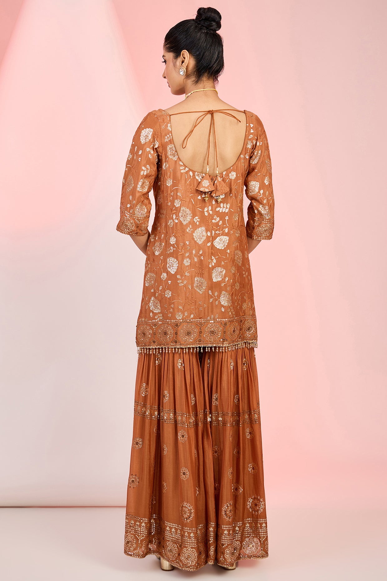 Floral Jaal Embroidered Kurta Sharara – Festive Indian Outfit