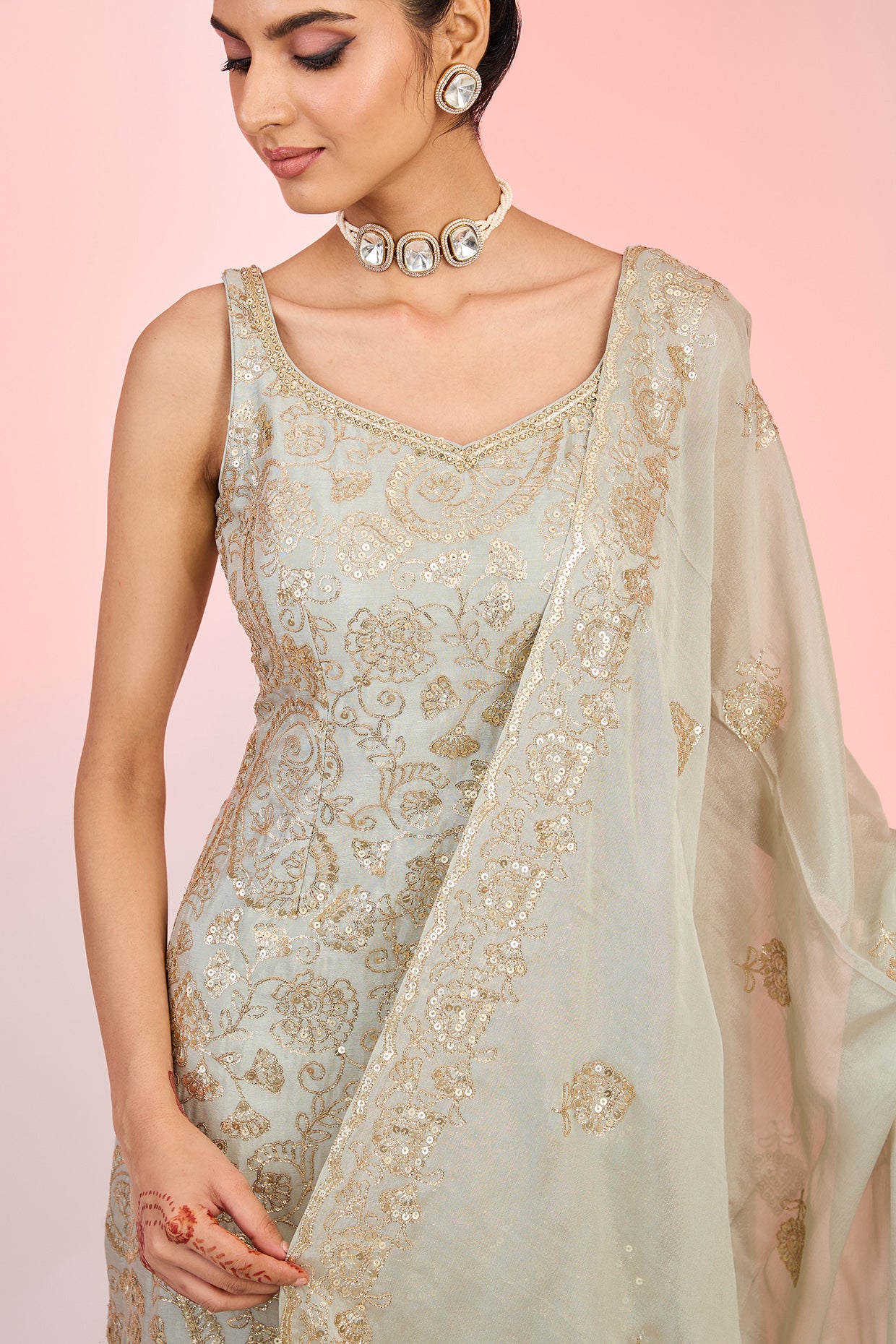 Traditional Sequin Sharara Suit – Ethnic Party Wear
