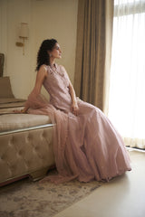 Lilac Abstract Jaal Swarovski Bead & Sequin Lehenga Set