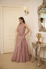 Lilac Abstract Jaal Swarovski Bead & Sequin Lehenga Set
