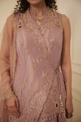 Lilac Abstract Jaal Swarovski Bead & Sequin Lehenga Set