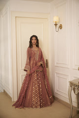 Onion Pink Cutdana & Swarovski Embellished Lehenga Set