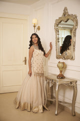 Ivory Cutdana & Swarovski Embellished Lehenga Set