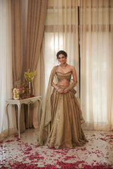 Seach Green Geometric Sequin & Mirror Lehenga Set