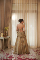 Seach Green Geometric Sequin & Mirror Lehenga Set