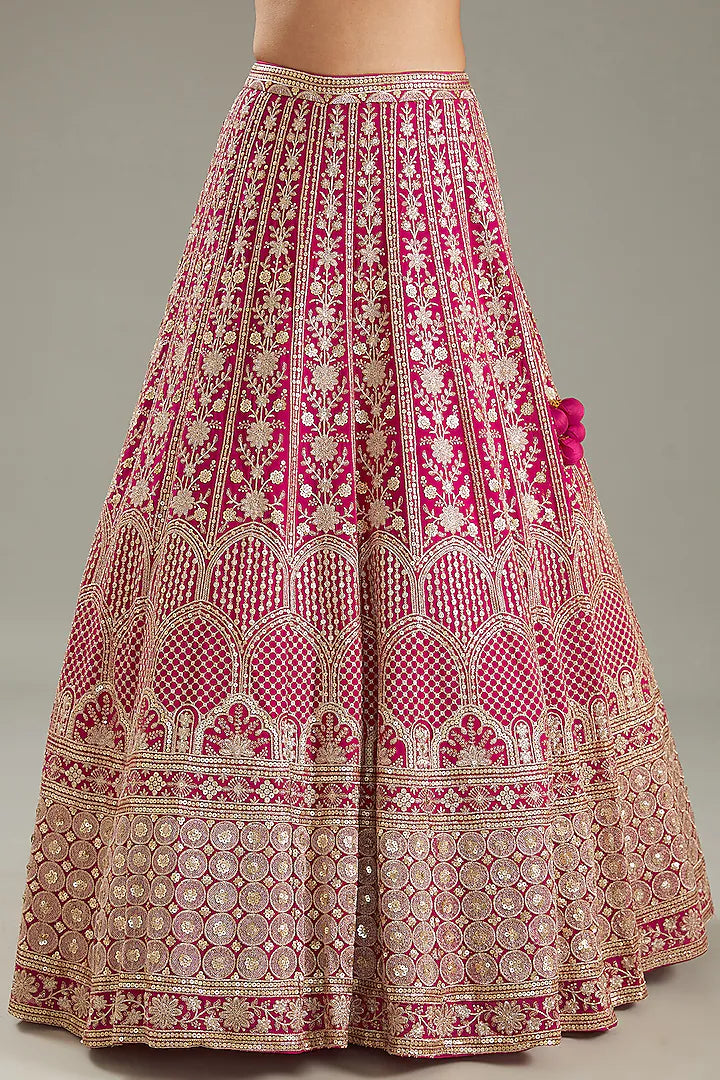 Magenta Sequins Embroidered Lehenga