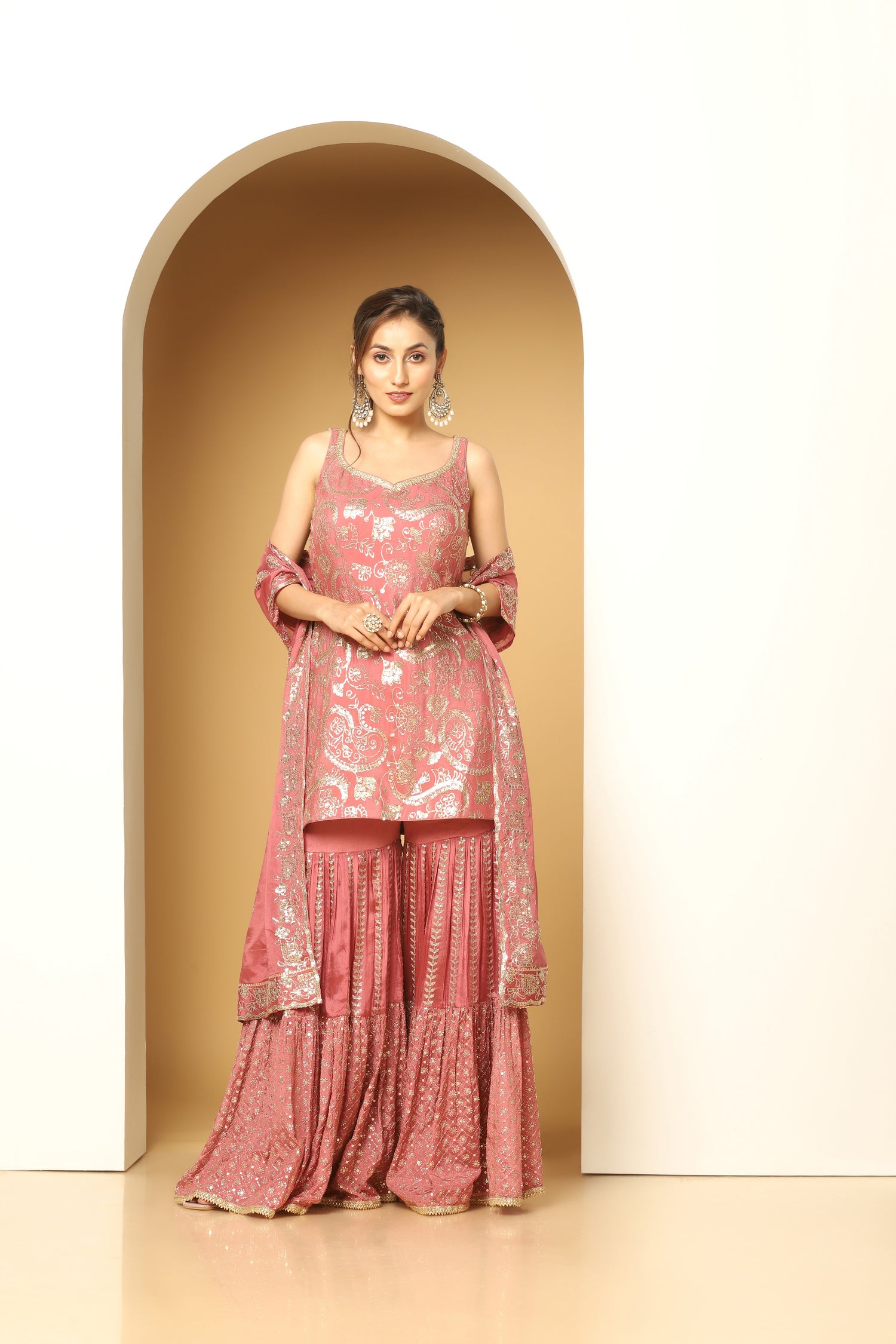 Traditional Sequin Paisley Sharara Suit Online