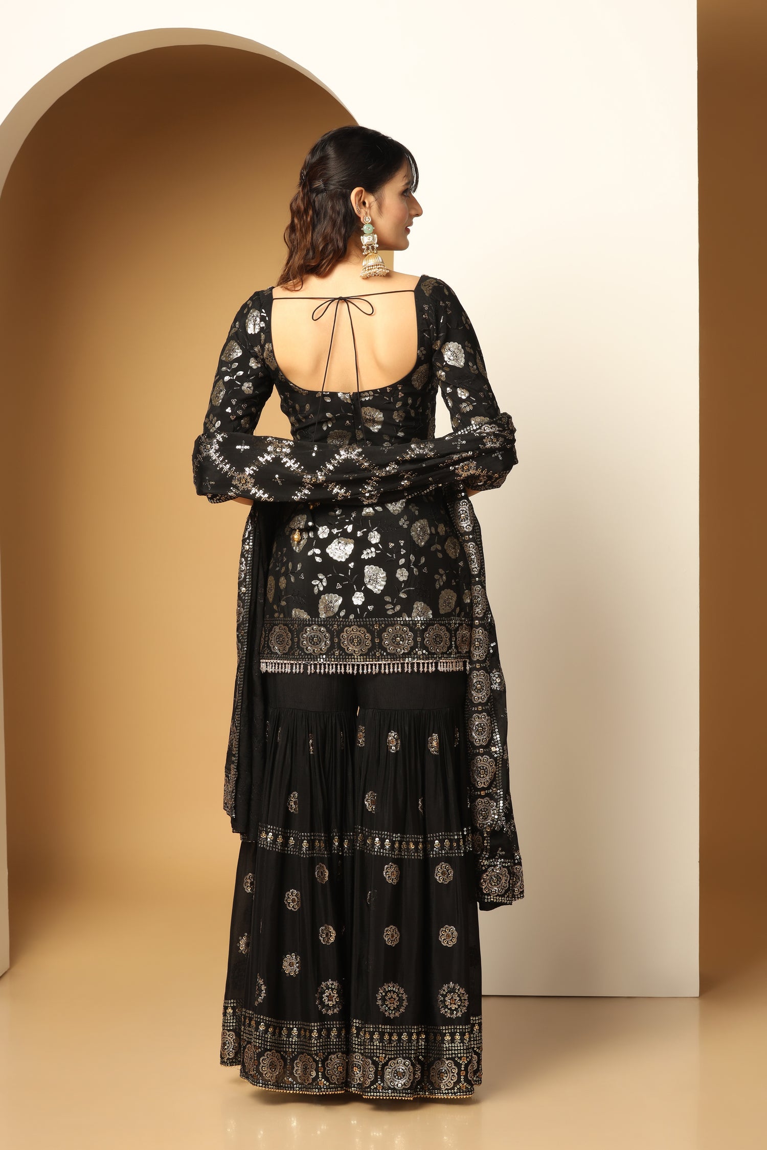 Blooming Garden Sequin Sharara Set – Bridal & Festive Ready