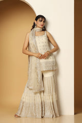 Elegant Zari & Sequin Sharara Suit for Party & Wedding Wear