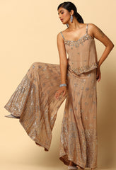 Champagne Color Sharara with Stylish Designer Top