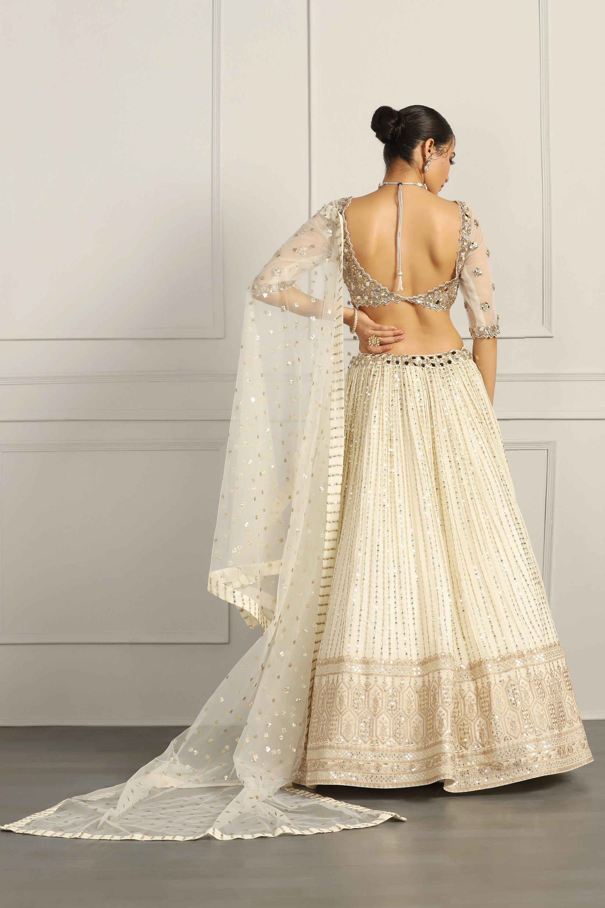 Sequin & Bead Embroidered Bridal Lehenga