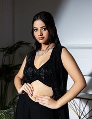 Black Long Jacket Dress – Indo Western Ethnic Outfit