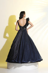 Elegant Draped Ball Gown for Evening Party & Wedding Reception