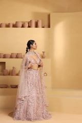 Net Kalidar cutdana and beads work Lehenga