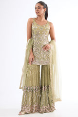 Pista Georgette Sequins Embroidered Sharara Set