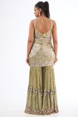 Pista Georgette Sequins Embroidered Sharara Set