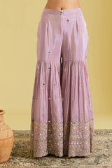 Lilac Tissue Embellished Gharara Set