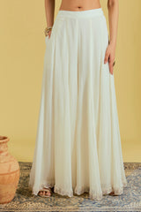 Ivory Net Embroidered Gharara Set