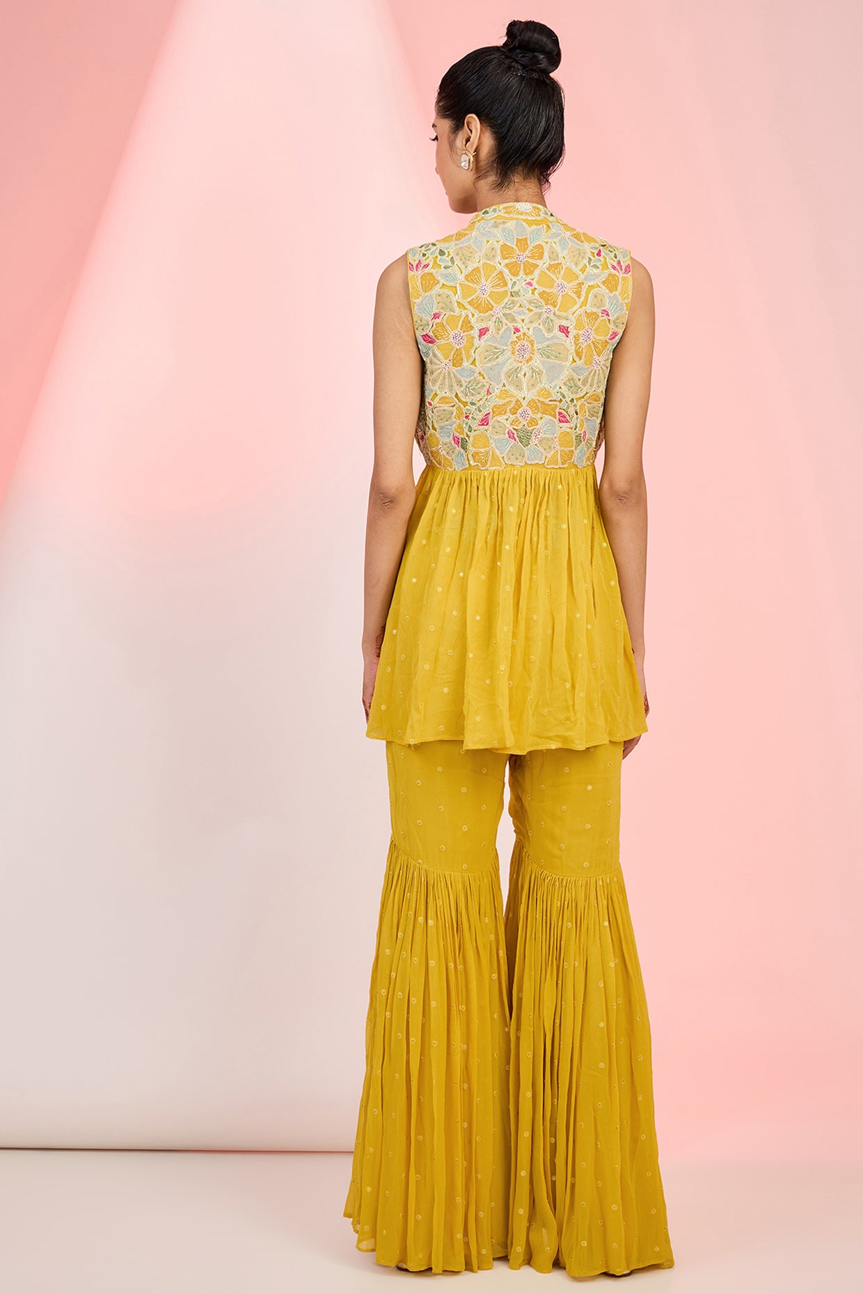 Traditional Flower Embroidery Suit for Festive Wear