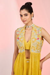 Traditional Flower Embroidery Suit for Festive Wear