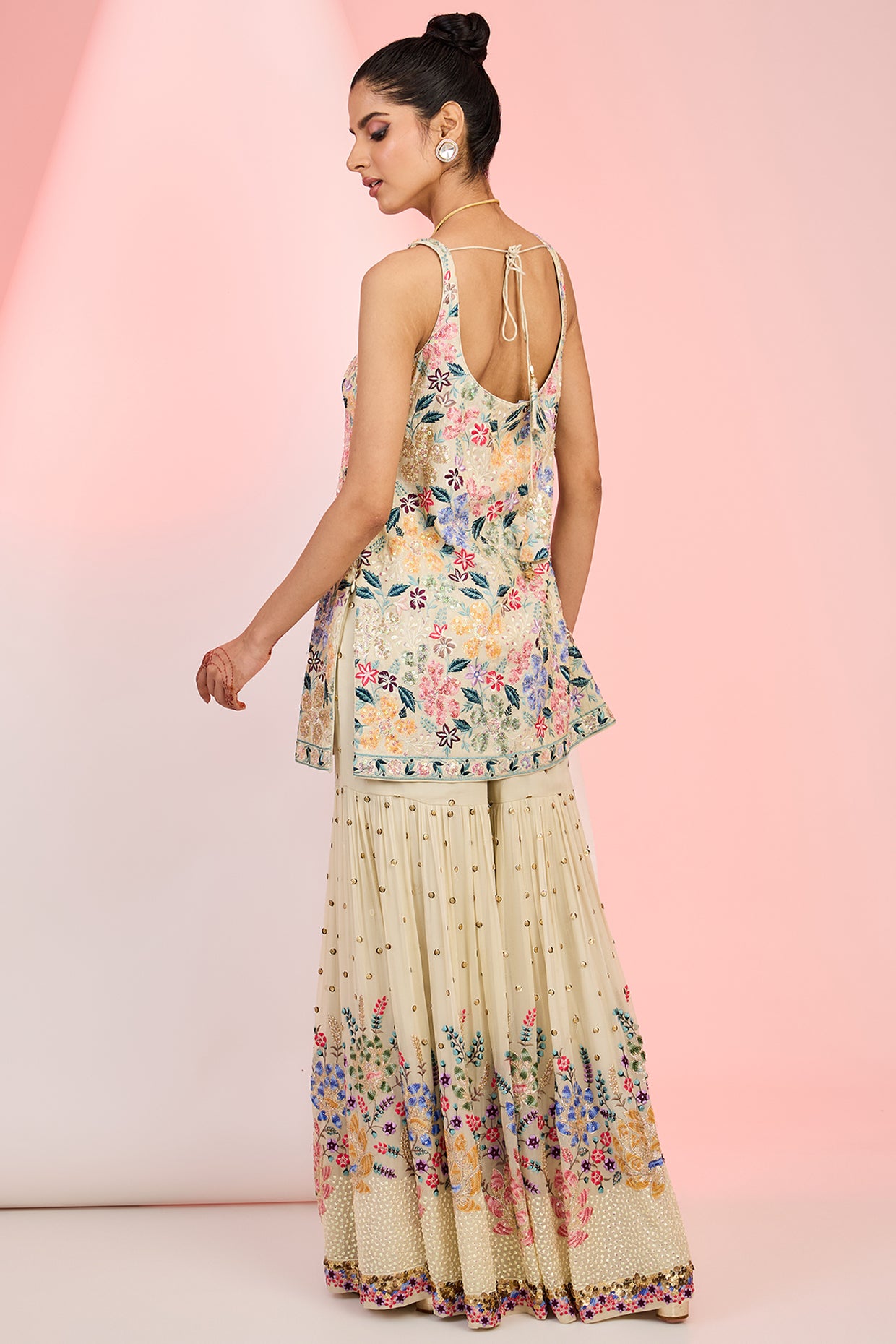 Multicolour Floral Jaal Embroidered Suit – Designer Ethnic Wear