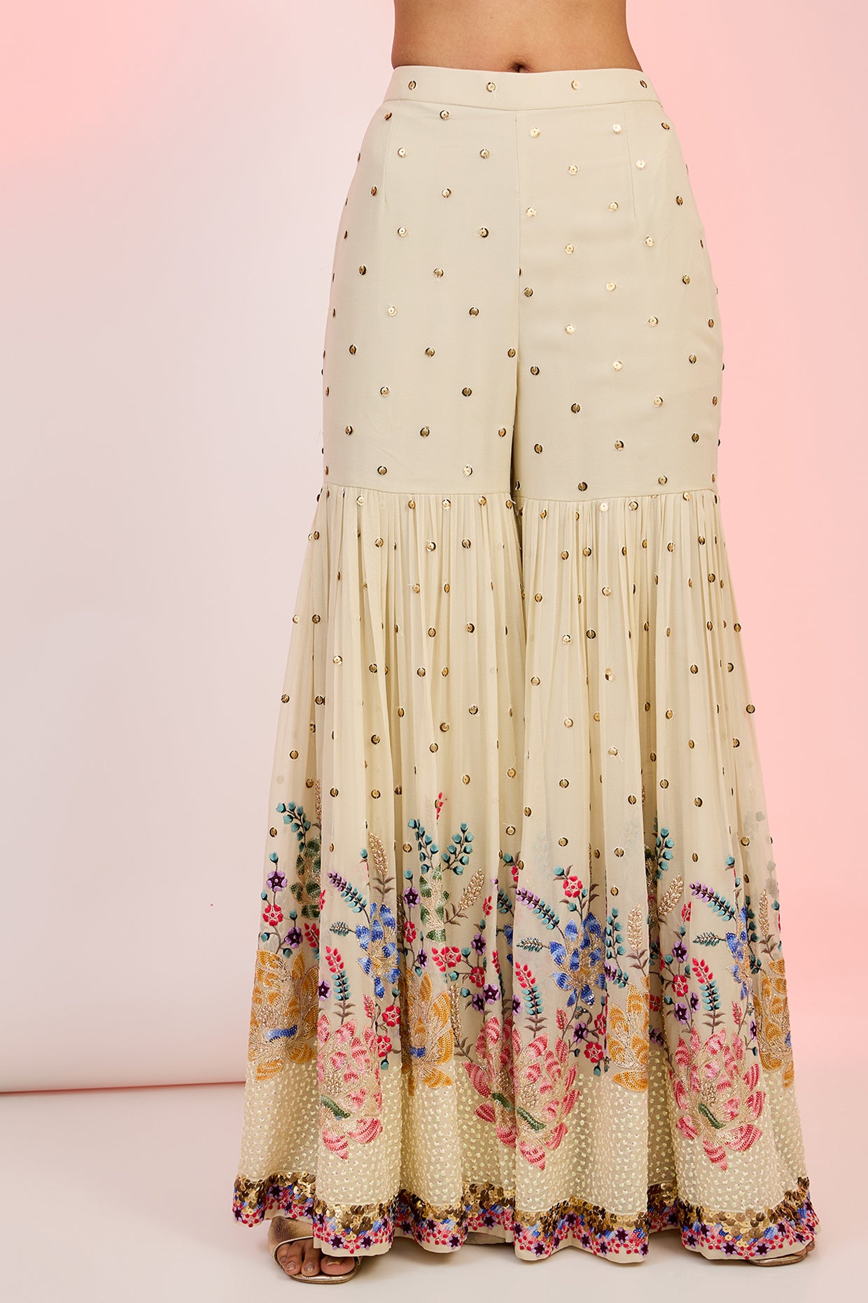 Multicolour Floral Jaal Embroidered Suit – Designer Ethnic Wear