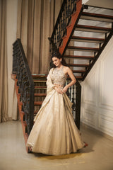 Ivory Floral Jaal Stone & Pearl Lehenga Set