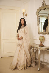Ivory Cutdana & Swarovski Embellished Lehenga Set