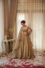 Seach Green Geometric Sequin & Mirror Lehenga Set